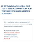 U1 UST Installation&sol;Retrofitting EXAM&comma; &NewLine;&sol;GET IT 100&percnt; ACCURATE&excl;&excl; 2026&excl;&excl; MOST &NewLine;TESTED QUESTIONS AND VERIFIED &NewLine;SOLUTIONS 