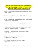 Certified Ophthalmic Technician &lpar;COT&rpar; Exam Review Chapter 4 Visual Fields Questions with Verified Answers 2026 &vert; Ophthalmology Certification Prep