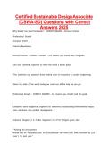 Certified Sustainable Design Associate &lpar;CSWA-SD&rpar; Questions with Correct Answers 2026 &vert; CSWA-SD Certification Exam Prep &vert; Latest Study Guide & Practice Questions