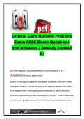 Critical Care Nursing Practice Exam 2026 &vert; 120&plus; Exam Questions & Answers &vert; Mechanical Ventilation&comma; Hemodynamics&comma; ARDS&comma; Shock&comma; Cardiac & Critical Care Nursing &vert; Critical Care Nursing &lpar;CCRN&rpar;