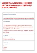 OSCE DENTAL HYGIENE EXAM QUESTIONS &NewLine;AND VERIFIED ANSWERS 2026 &lpar;GRADED A&plus;&rpar; &NewLine;DETAILED ANSWERS&excl;&excl; 