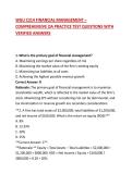 WGU C214 FINANCIAL MANAGEMENT &ndash; COMPREHENSIVE OA PRACTICE TEST QUESTIONS WITH VERIFIED ANSWERS