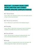 PROSTART 1 CULINARY EXAMS SCRIPT &NewLine;TESTED QUESTIONS AND CORRECT &NewLine;ANSWERS UPDATED COMPLETE PACKAGE 