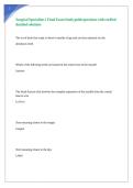 Surgical Specialties 1 Final Exam Study guide questions with verified detailed solutions