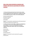 NR511 FINAL EXAM DIFFERENTIAL DIAGNOSIS AND PRIMARY CARE PRACTICE QUESTIONS WITH VERIFIED ANSWERS 