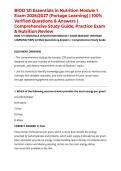 BIOD 121 Essentials in Nutrition Module 1 Exam 2026&sol;2027 &lpar;Portage Learning&rpar; &vert; 100&percnt; Verified Questions & Answers &vert; Comprehensive Study Guide&comma; Practice Exam & Nutrition Review