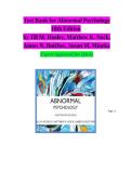 Test Bank for Abnormal Psychology 18th Edition by Jill M&period; Hooley&comma; Matthew K&period; Nock&comma; James N&period; Butcher & Susan M&period; Mineka ISBN 9780134999173 Complete All Chapters