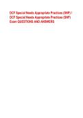 DCF Special Needs Appropriate Practices &lpar;SNP&rpar; &sol; &NewLine;DCF Special Needs Appropriate Practices &lpar;SNP&rpar; &NewLine;Exam QUESTIONS AND ANSWERS