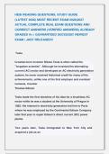 HESI READING QUESTIONS&comma; STUDY GUIDE               &NewLine;&lpar;LATEST 2026&rpar; MOST RECENT EXAM 2026&vert;2027 &NewLine;ACTUAL COMPLETE REAL EXAM QUESTIONS AND &NewLine;CORRECT ANSWERS &lpar;VERIFIED ANSWERS&rpar; ALREADY &NewLine;GRADED A&plus; &vert; GUARANTEED SUCCESS&excl;&excl; NEWEST &NewLine;EXAM &vert; JUST RELEASED&excl;&excl;