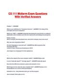CS 111 Midterm Exam Questions With Verified Answers