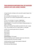 TEXAS ROADHOUSE BARTENDER FINAL TEST QUESTIONS COMPLETE WITH 100&percnt; CORRECT ANSWERS