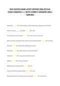 ISSA PILATES EXAM LATEST EDITION 2026 ACTUAL &NewLine;EXAM &sol;GRADED A &plus; &sol; WITH CORRECT ANSWERS &lpar;WELL &NewLine;VERIFIED&rpar;