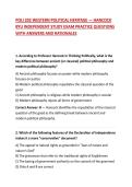 POLI 202 WESTERN POLITICAL HERITAGE &mdash; HANCOCK BYU INDEPENDENT STUDY EXAM PRACTICE QUESTIONS WITH ANSWERS AND RATIONALES
