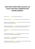 Adult health 2 &lpar;WGU D446&rpar; 2 Questions and &NewLine;Answers WITH WELL ELABORATED AND &NewLine;VERIFIRD ANSWERS &excl;