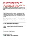 PSC Finance and Business Skills Exam Questions & Verified Answers &vert; Comprehensive Study Guide&comma; Practice Tests & Certification Exam Prep 2026