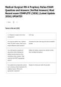 Medical-Surgical RN A Prophecy Relias Exam Questions and Answers &lpar;2026&rpar; &vert; Latest Update &vert; Complete Study Guide