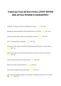 Tradesman Exam Written Portion LATEST EDITION &NewLine;2026 ACTUAL PASSING IS GUARANTEED &excl;
