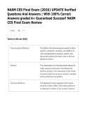 NASM CES Final Exam Review Questions and Answers &lpar;2026&rpar; &vert; Latest Update &vert; Complete Study Guide &vert; Correct Answers & Exam Prep