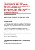 Fall Semester 2026&ndash;2027 NCIDQ Certification Exam Prep &vert; 200&plus; Verified Questions & Answers &vert; National Council for Interior Design Qualification Comprehensive Study Guide&comma; Practice Test Bank&comma; Building Codes&comma; Life Safety & Accessibility Standards
