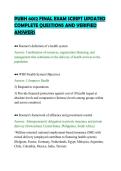 PUBH 6012 FINAL COMPREHENSIVE TEST &NewLine;PAPER QUESTIONS AND VERIFIED &NewLine;ANSWERS REVIEW SHEET 