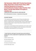 Fall Semester 2026&ndash;2027 Florida Real Estate Sales Associate License Exam Prep &vert; 200&plus; Verified Questions & Answers &vert; Comprehensive Study Guide&comma; Practice Test Bank&comma; Florida Real Estate Principles & License Law