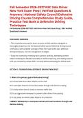 Fall Semester 2026&ndash;2027 NSC Safe Driver New York Exam Prep &vert; Verified Questions & Answers &vert; National Safety Council Defensive Driving Course Comprehensive Study Guide&comma; Practice Test Bank & Defensive Driving Techniques