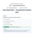 WGU C715 Organizational Behavior Exam &lpar;Latest 2026 &sol; 2027 Update&rpar; Real Questions and Verified Answers &vert; 100&percnt; Correct &vert; Already Graded A