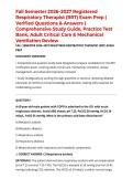 Fall Semester 2026&ndash;2027 Registered Respiratory Therapist &lpar;RRT&rpar; Exam Prep &vert; Verified Questions & Answers &vert; Comprehensive Study Guide&comma; Practice Test Bank&comma; Adult Critical Care & Mechanical Ventilation Review