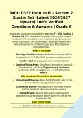 WGU D322 Intro to IT - Section 2 Starter Set &lpar;Latest 2026&sol;2027 Update&rpar; 100&percnt; Verified Questions & Answers &vert; Grade A&NewLine;&NewLine;