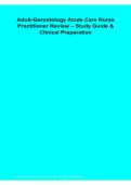 Adult-Gerontology Acute Care Nurse Practitioner Review Study Guide & Clinical Preparation 2026&sol;2027 &vert; AGACNP Certification Exam Prep