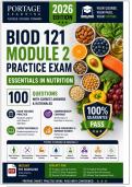 BIOD 121 Module 2 Practice Exam Essentials in Nutrition &vert; Portage Learning 100 Questions &NewLine;with Correct Answers & Rationales 2026 Edition
