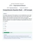 WGU C715 Organizational Behavior Exam &lpar;Latest 2026 &sol; 2027 Update&rpar; Real Questions and Verified Answers &vert; 100&percnt; Correct &vert; Already Graded A