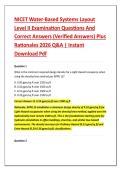 NICET Water-Based Systems Layout &NewLine;Level II Examination Questions And &NewLine;Correct Answers &lpar;Verified Answers&rpar; Plus &NewLine;Rationales 2026 Q&A &vert; Instant &NewLine;Download Pdf