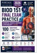 BIOD 151 Final Exam Practice Essential Human Anatomy & &NewLine;Physiology I w&sol;Lab &vert; Portage Learning 100 Questions with &NewLine;Correct Answers & Rationales 2026 Edition 