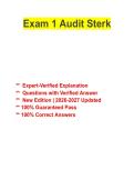 Audit Sterk Exam 1 Questions & Answers &vert; Auditing Principles Review Guide &vert; Practice Test & Essential Accounting Concepts