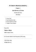 Python Programming Chapter 1&colon; Introduction to Python &vert; Complete Study Notes &vert; Exam Revision &vert; Computer Science