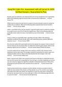 CompTIA CySA&plus; Pre -Assessment with all Correct & 100&percnt; Verified Answers &vert;Guaranteed to Pass