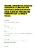 SAUNDERS COMPREHENSIVE REVIEW FOR THE NCLEX-PN EXAMINATION SIXTH EDITION LINDA ANNE SILVESTRI VIEW AHEAD STUDY SHEET FULLY UPDATED CORRECT ANSWERS 100 PERCENT VERIFIED&period;pdf&NewLine;&NewLine;