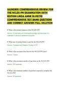 SAUNDERS COMPREHENSIVE REVIEW FOR THE NCLEX-PN EXAMINATION SIXTH EDITION LINDA ANNE SILVESTRI COMPREHENSIVE TEST BANK QUESTIONS AND CORRECT ANSWERS FULL SOLUTION&period;pdf&NewLine;&NewLine;