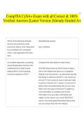 CompTIA CySA&plus; Exam with all Correct & 100&percnt; Verified Answers &vert;Latest Version &vert;Already Graded A&plus;
