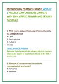 MICROBIOLOGY PORTAGE LEARNING MODULE 2 PRACTICE EXAM QUESTIONS COMPLETE WITH 100&percnt; VERIFIED ANSWERS AND DETAILED RATIONALE&NewLine;