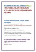 MICROBIOLOGY PORTAGE LEARNING MODULE 4 PRACTICE EXAM QUESTIONS COMPLETE WITH 100&percnt; VERIFIED ANSWERS AND DETAILED RATIONALE
