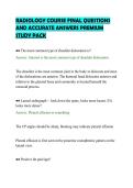 ADIOLOGY COURSE FINAL QUESTIONS &NewLine;AND ACCURATE ANSWERS PREMIUM &NewLine;STUDY PACK 