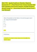 WGU C784 - Applied Healthcare Statistics Objective &NewLine;Assessment &num;1 &vert;&vert; Most Recent Exam Actual Complete Real &NewLine;Exam Questions And Correct Answers &lpar;Verified Answers&rpar; &NewLine;Already Graded A&plus; &vert; Guaranteed Success&excl;&excl; Newest Exam &vert; &NewLine;Just Released&excl;