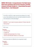 NURS 404 Exam 1 Comprehensive Test Bank Exam   &NewLine;Real Exam Questions And Correct Answers &lpar;Verified &NewLine;Answers&rpar; Already Graded A&plus; &vert; Guaranteed Success&excl;&excl; &NewLine;Newest Exam &vert; Just Released&excl;&excl; 