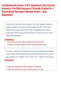 Fundamentals Exam 4 ATI Questions And Correct &NewLine;Answers &lpar;Verified Answers&rpar; Already Graded A&plus; &vert; &NewLine;Guaranteed Success&excl;&excl; Newest Exam &vert; Just &NewLine;Released&excl;&excl;