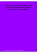 Forensic Psychology Chapter Study Guide &vert; Criminal Behavior&comma; Law & Psychological Assessment Review 2026&sol;2027