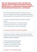 HESI PN Medical-Surgical Practice Test Bank Final &NewLine;Questions 2026-2027 Actual Exam Questions & Accurate &NewLine;Detailed Answers&vert;&vert; &lpar;Verified Answers&rpar; Already Graded A&plus; &vert; &NewLine;Guaranteed Success&excl;&excl; Newest Exam &vert; Just Released&excl;&excl; 