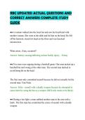 RBC UPDATED ACTUAL QUESTIONS AND &NewLine;CORRECT ANSWERS COMPLETE STUDY &NewLine;GUIDE 