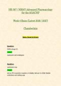 Week 1 - 4 Exam&colon; NR 567 &sol; NR567 Advanced Pharmacology for the AGACNP &lpar;Latest 2026 &sol; 2027 Updates BUNDLE PACKAGE WITH COMPLETE SOLUTIONS&rpar; &vert; 100&percnt; Correct &vert; Grade A - Chamberlain